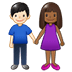 👩🏾‍🤝‍👨🏻 woman and man holding hands: medium-dark skin tone, light skin tone display on Samsung